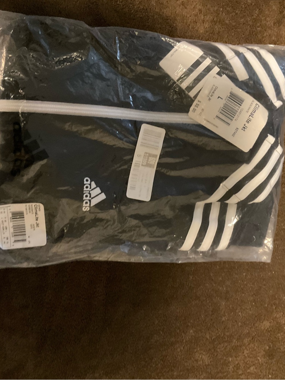 adidas Black Jacket with White Zipper and Logo